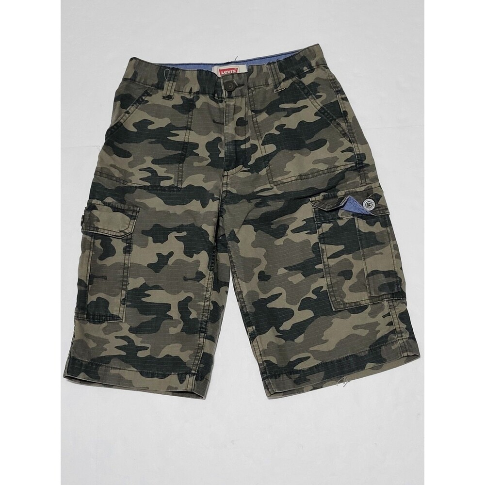 Levi's Boys Camo Cargo Shorts Size Kid's 16 Reg Green Pockets